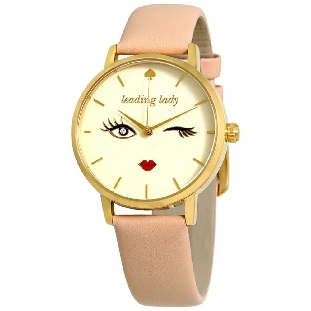 Kate Spade 😉 Wink face vachetta leather watch - Picture 1 of 4